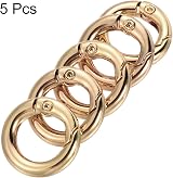 PATIKIL 5pk 18x11x3.5mm Zinc Alloy Spring Gate O Rings Light Gold Keyring Buckle view 3