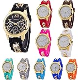 CdyBox Women Men Silicone Band Wholesale 10 Assorted Quartz Watches Jelly Gel Bracelet