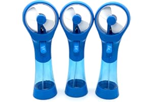 BJPEY Outdoor Personal Water Misting Fan Handheld Battery Operated Cooling Fans Portable Mist Spray Fan for Sports Travel Beach (Blue)