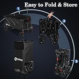 Sekey 200L Folding Trolley, Heavy-Duty Cart, All-Terrain Wheels, Black view 8