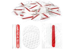 100Pcs Hotel Vanity Set, Individually Wrapped Hotel Amenities Bulk, Disposable Hygiene Kit with Cotton Pads, Cotton Swabs, Na