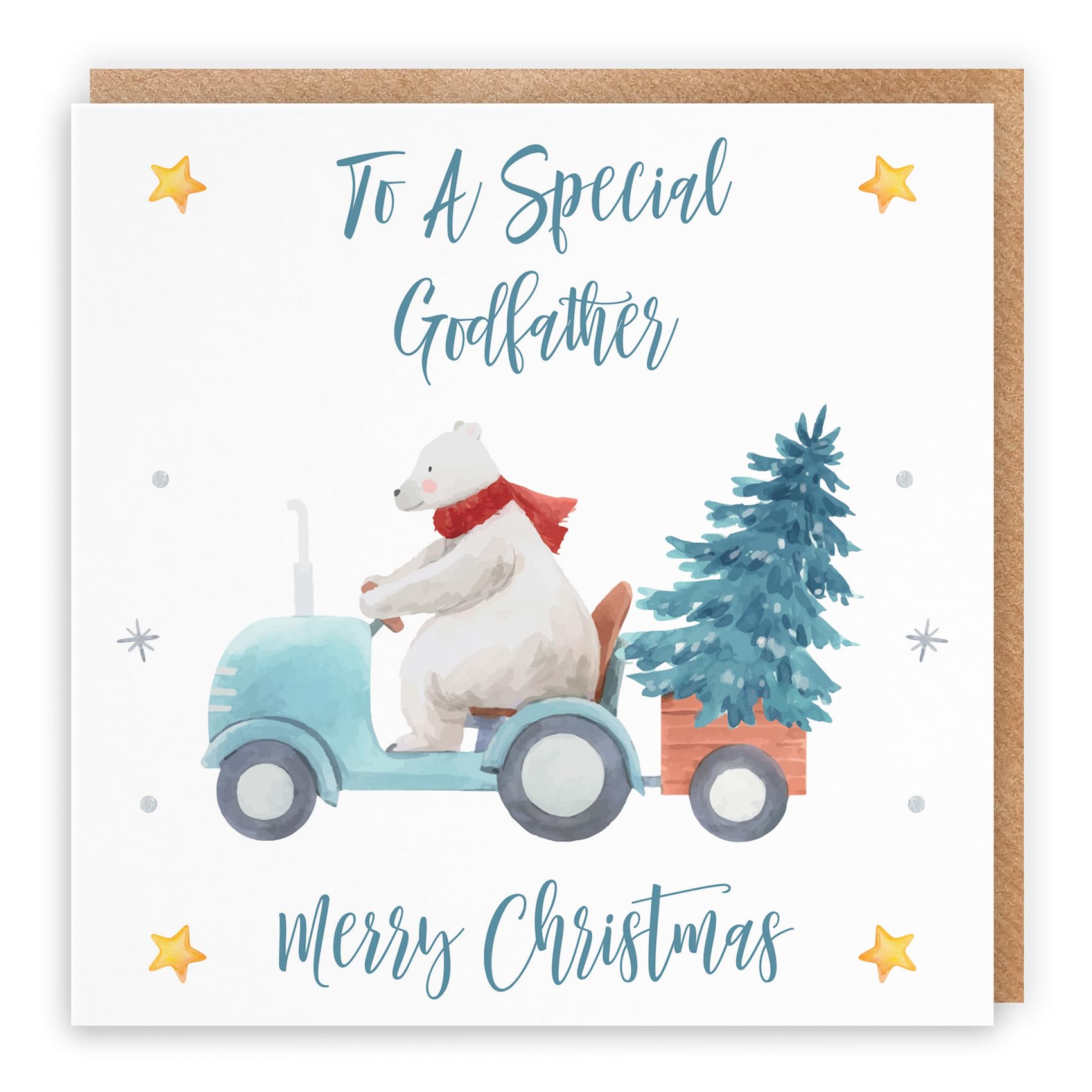 Hunts England - Godfather Christmas Card - To A Special Godfather - Merry Christmas - Polar Bear Collection