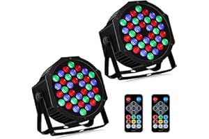 LALUCENATZ Battery Powered Stage Lights 2Pack: 36W RGB Rechargeable Par Can Light - 6 to 16Hours Working Time - Remote DMX Control Uplights for Event Wedding DJ Party Music Dance Band Show Christmas Decoration