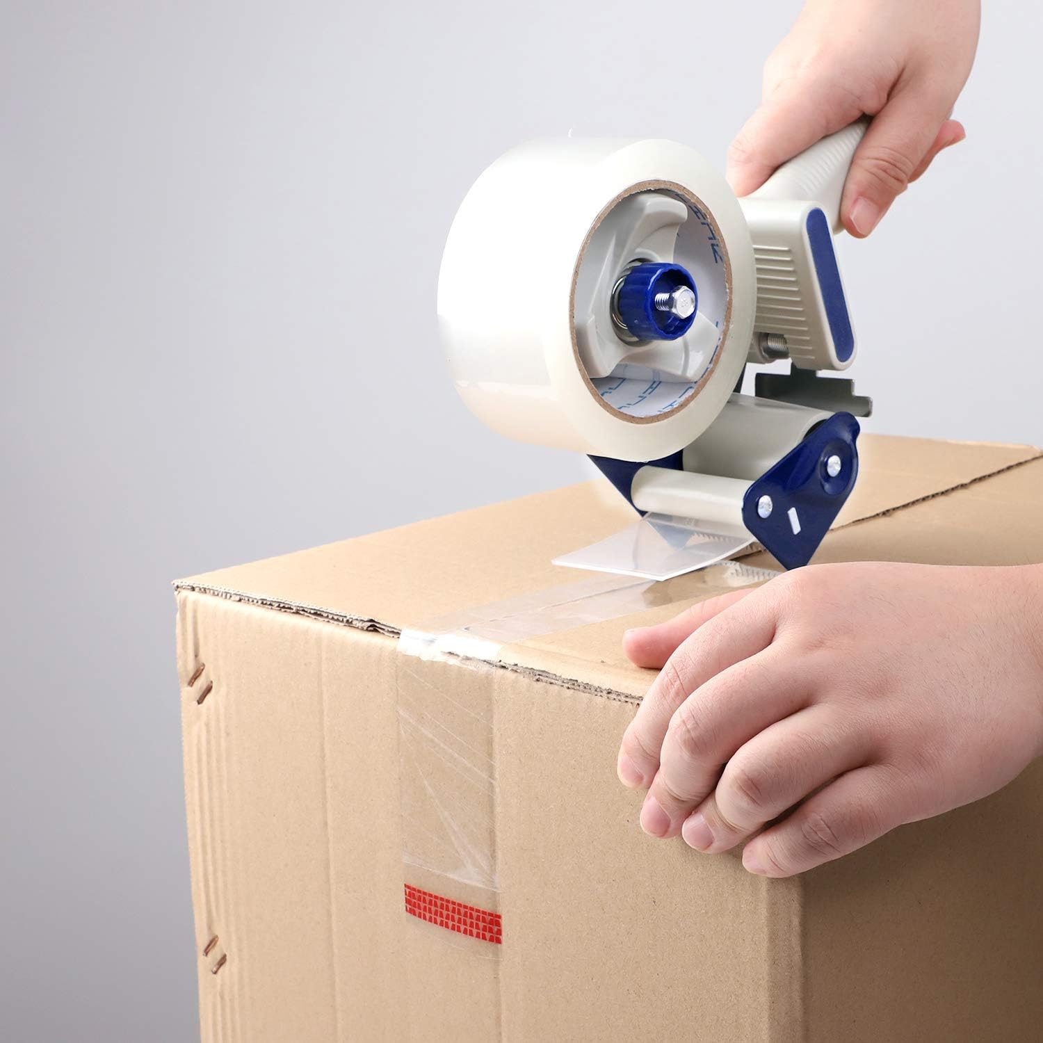 JARLINK Packing Tape Dispenser Gun (2 Pack) with 2 Rolls Tape, 2 inches Lightweight Industrial Side Loading Tape Dispenser for Shipping Packaging Moving Sealing (Grey & Blue) : Office Products