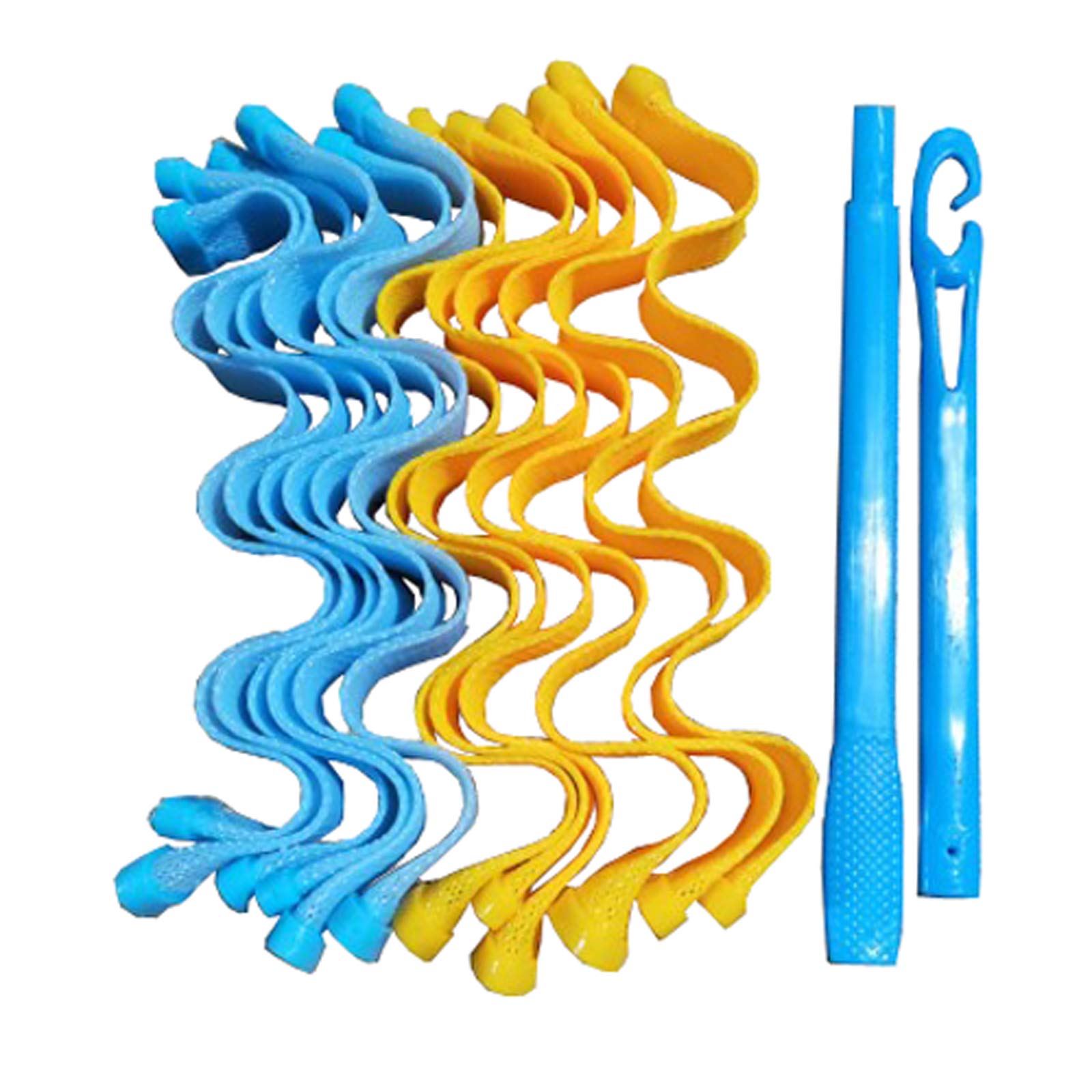 12 Pcs Water Ripple Hair Rollers 45 cm No Heat Wave Hair Curlers Spiral Curls Styling Kit for Most Hairstyles