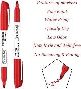 Shuttle Art 30 Pack Red Permanent Markers – Fine Tip, Acid-Free, Non-Toxic view 3