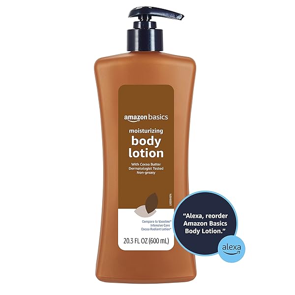 AMAZON BASICS COCOA BUTTER BODY LOTION, LIGHTLY SCENTED, 20.3 FL OZ, PACK OF 1