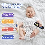 Hooku 2 Pack Silicone Teethers 0-12 Months Remote Control Baby Toys view 4