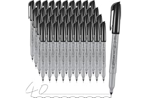 AFFISURE Permanent Markers, Ultra Fine Point, Black, 75 Count, 0.4mm, Fine tip permanent marker set, quick dry, waterproof, fading resists, durable, marks on paper, glass, ceramic, plastic, wood, rock, metal