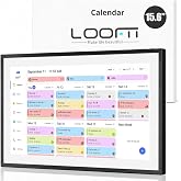 LOOFII 15.6 Inch Smart Digital Calendar &ndash; 1920&times;1080 Full HD Touchscreen Calendar &amp; Family Planner with Chore Chart &amp; Meal Planner, Wall-Mountable (Black White)