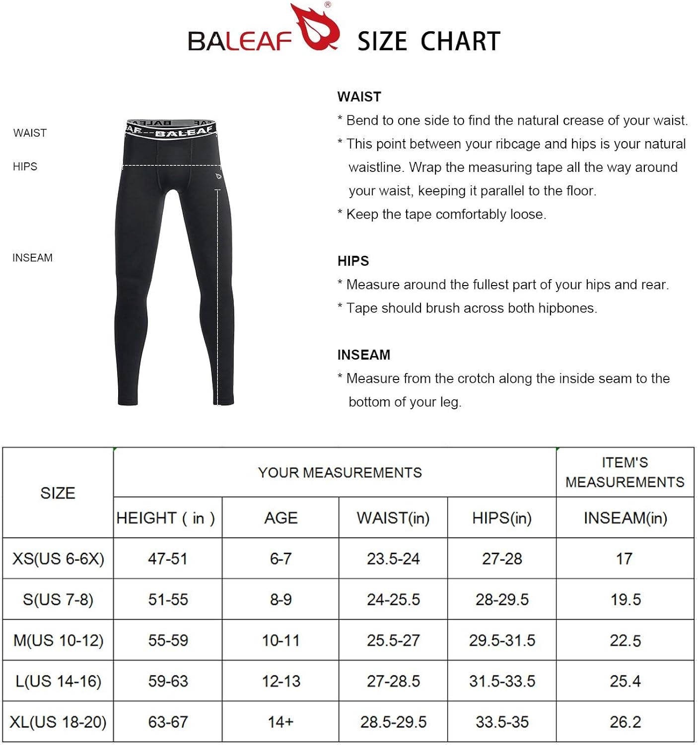 Basketball Sport Baselayer Thermal Compression Boys Youth Baleaf Tights XL Size Gray Leggings
