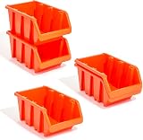 Prosperplast XL Orange Plastic Storage Bins Size 5 (Set of 60) Stackable In-Box view 4