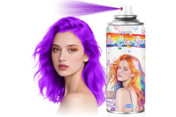 Purple Hair Color Spray – Temporary Dye for Women, Kids & Teens (4.06oz) | Gentle Safe Formula for Kids, Easy One-Step, Washe