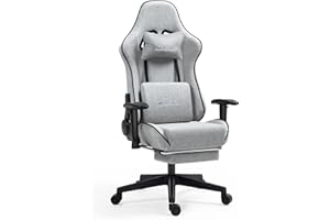Mondschein Gaming Chair with Pocket Spring, Fabric Office Chair Massage Computer Chair with Footrest, High Back Ergonomic Rec