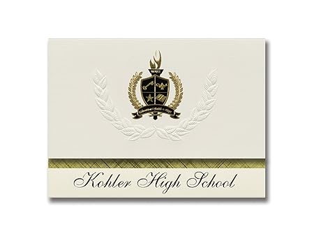 Signature Ankündigungen Kohler High School (Kohler, Wi) Graduation Ankündigungen, Presidential Stil, Basic Paket 25 Stück mit