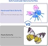 GoldenSun 3 Pcs Cat Toy Replaceable Butterflies Handmade Fabric Toys view 2