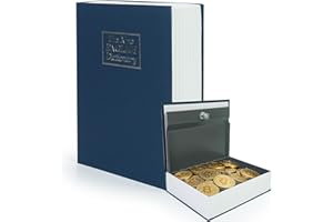 DreamsEden XL Diversion Book Safe with Key Lock - Extra Large 10.4” Metal Hidden Lock Box Storage for Money, Jewelry, Guns & 