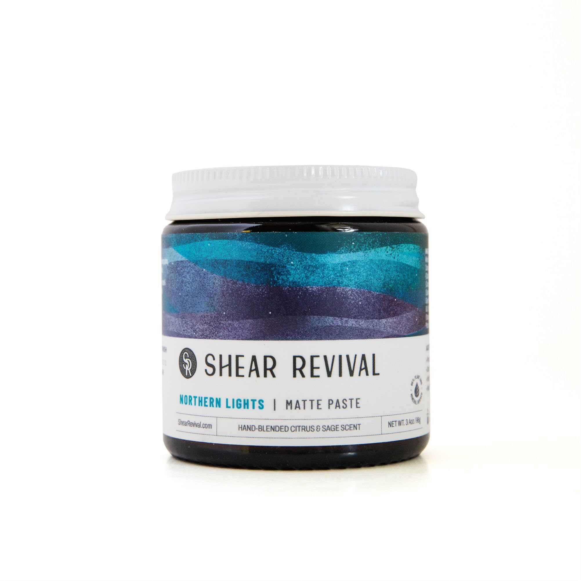 Shear Revival Northern Lights Matte Paste – Strong Hold Hair Clay for Men – Matte Finish, Vegan & Handmade with Natural Ingredients – 96g