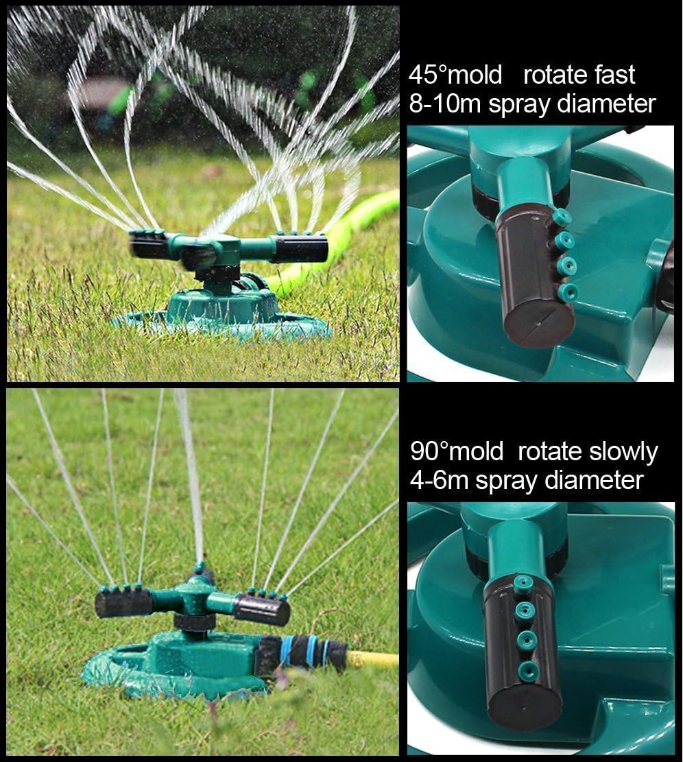 Garden Sprinkler 2020 Update, Automatic 360 Rotating Lawn Sprinkler, Large Area Coverage Water Sprinklers for Lawns and Gardens, Adjustable Rotating Sprinkler for Yard (10.4) : Garden & Outdoor