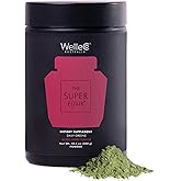 WelleCo The Super Elixir Daily Greens Powder, Probiotic Drink Mix with Whole Foods, Gluten Free, Vegan Gut Health Powder, Energy, Immunity, Healthy Skin, Hair & Nails (300g, Mixed Berry)