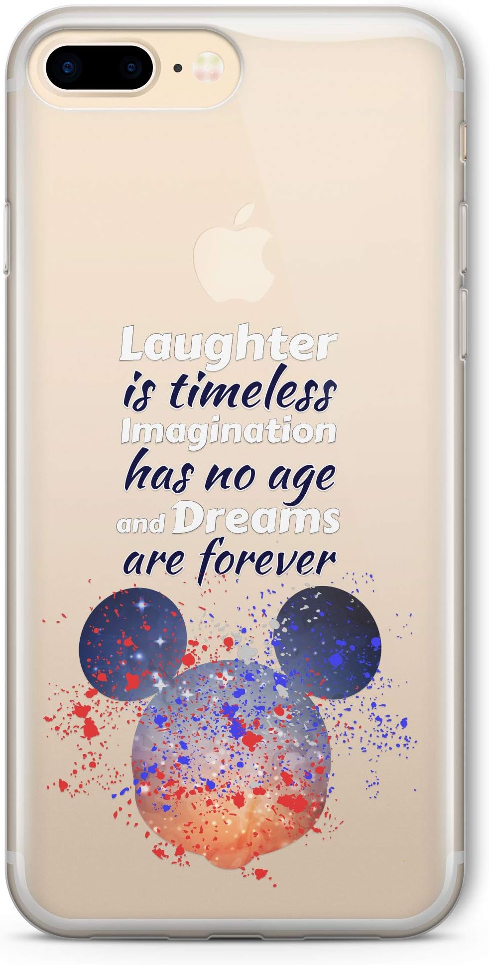 SmartGiftShop Cartoon Disney Style Splatter CLEAR Cover case for iPhone XR BL Mickey Quote EAB