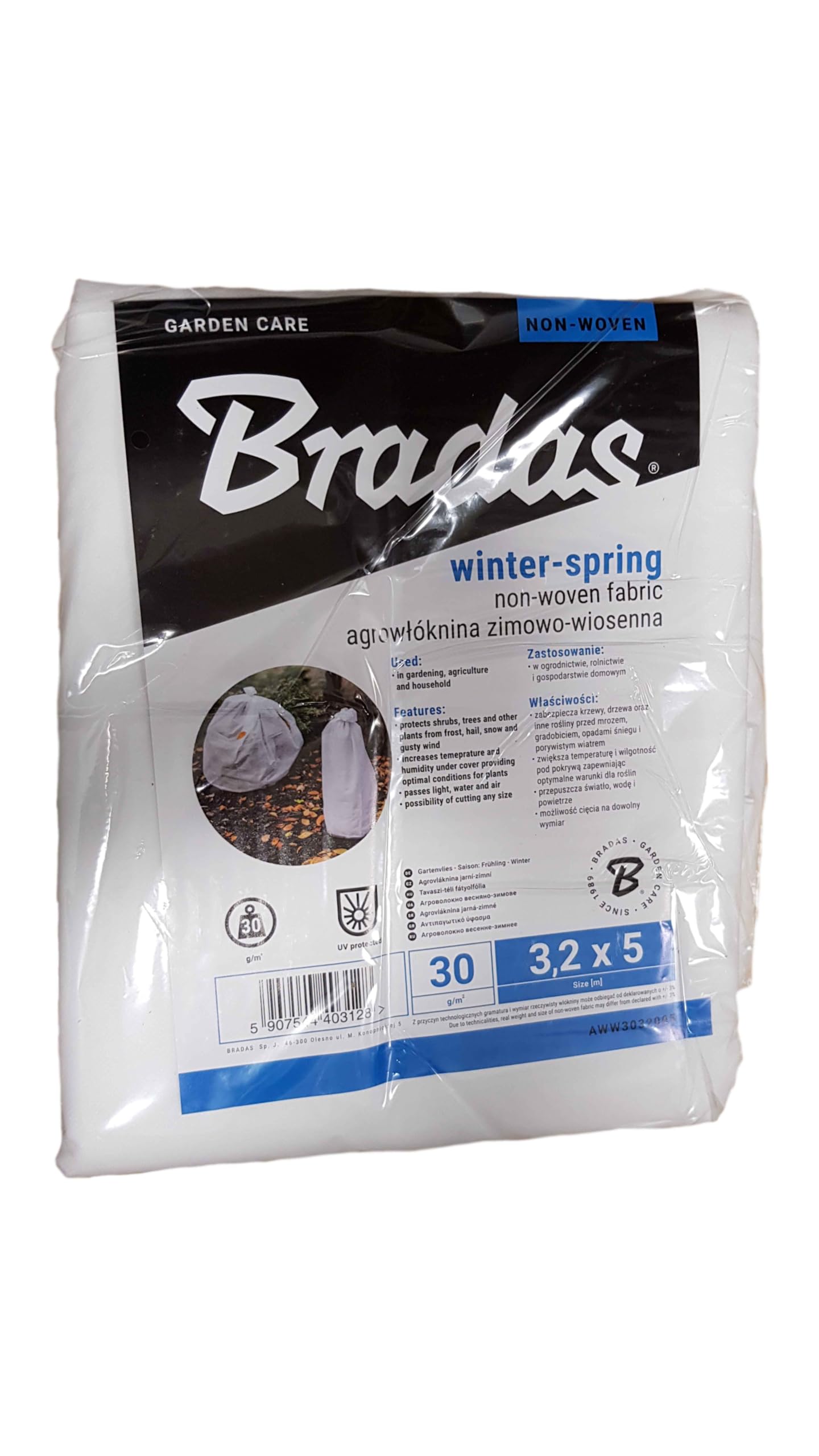 Outdoor garden plant fleece,frost protection snow blanket rain shield wind break 30gsm heavy duty cover up shelter pest cover REUSABLE & WASHABLE (3.2m x5m)