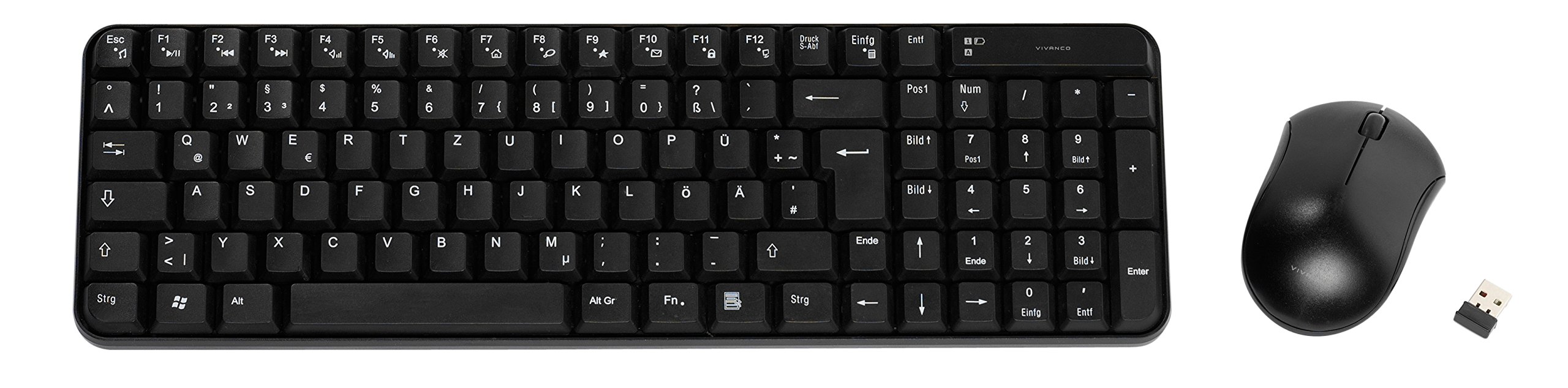 Vivanco IT-KB MS USB desktop set (keyboard, mouse), black