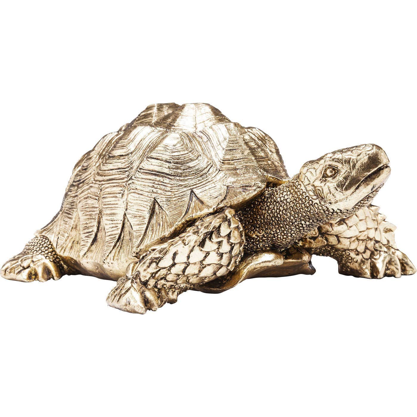 Kare Design Deco Figurine Turtle, Gold, Small tortoise accessories, polyresin, room decor, home decor for living room, bedroom, 11x26x20cm (H/W/D)