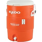 Igloo Seat Top Beverage Dispenser, Orange/White, 10 Gallon