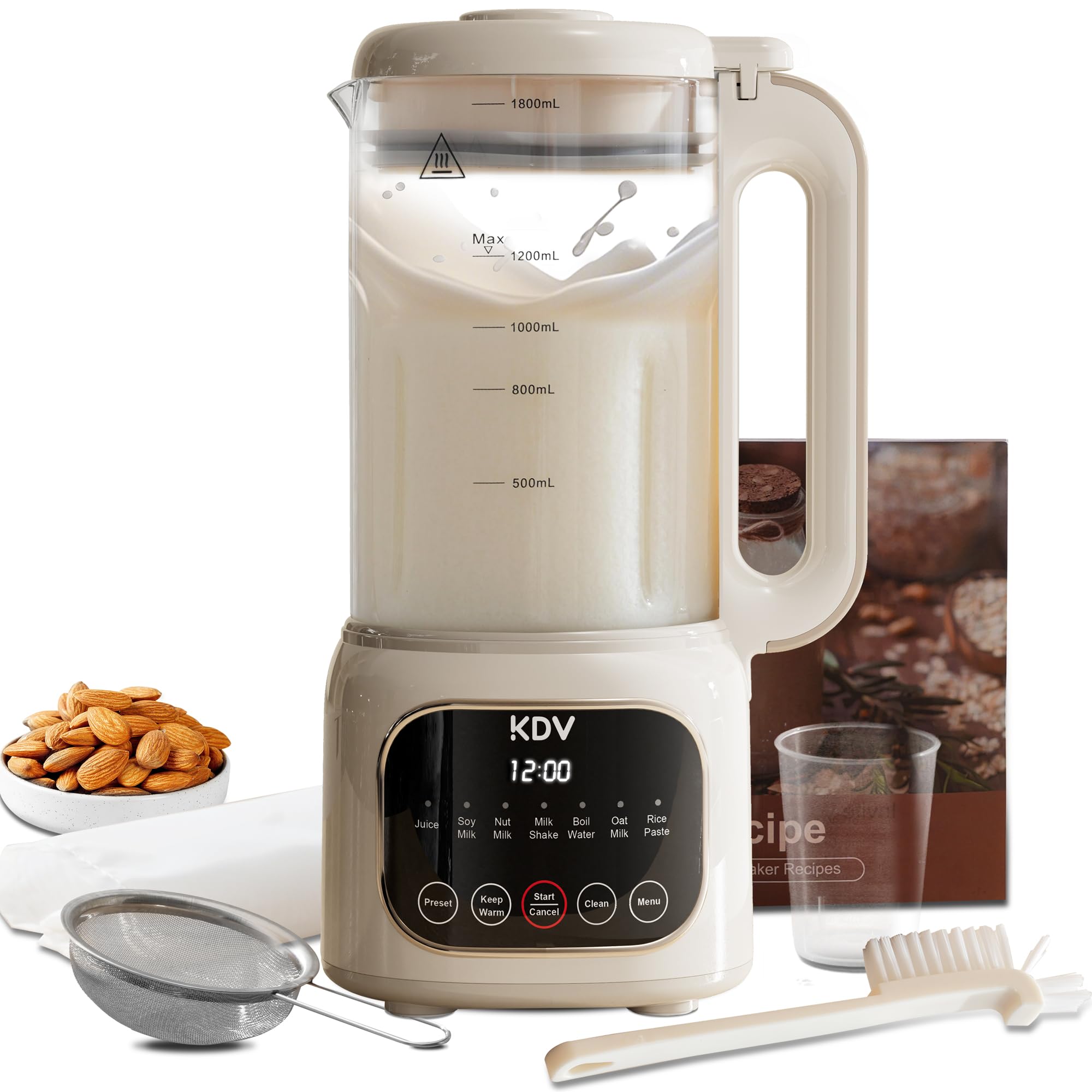 Photo 1 of 10 in 1 Nut Milk Maker Machine, Automatic Soy Milk Maker 60oz Blender for Almond, Oat, Coconut, Plant-Based & Non-Dairy Milks/Beverages with 24H Pre-Set Timer & 12H Keep Warm