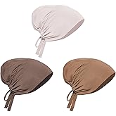 PURFUN 3 Pcs Muslim Inner Hijab Caps Women Solid Color Under Hijab Caps Stretchy Breathable Full Cover Undercap Tube Bonnet