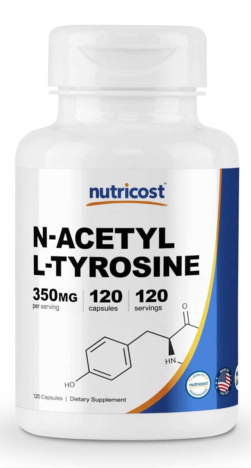 Nutricost NAcetyl LTyrosine (NALT) 350mg, 120 Capsules Gluten Free