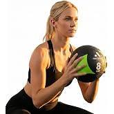 Aeromat Airless Medicine Ball, 9-Inch Diameter Weighted Workout Ball for Exercise, Textured Grip, Latex-Free, Color-Coded for Strength Training &amp; Fitness
