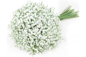 DEEMEI 6 PCS Babys Breath Artificial Flowers Fake Babys Breath Flowers Artificial Bulk White Gypsophila Bouquets Real Touch Faux Flowers for Wedding Floral Arrangement Party Home Decoration