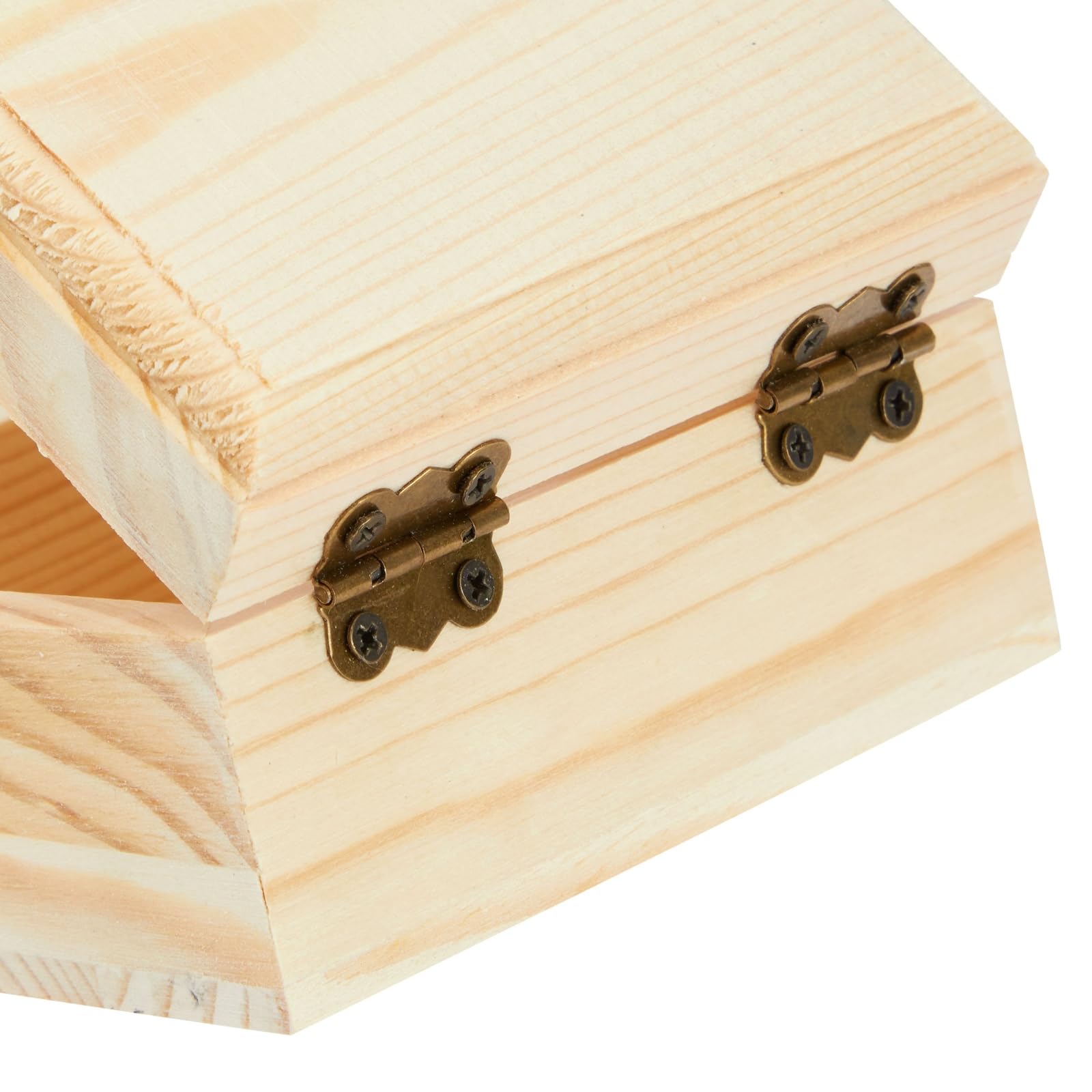 Bright Creations Wooden Box Set with Hinged Lids - 6-Pack, 3.5 x 3.5 x 2 In, Pinewood - Unfinished Boxes with Lids for Crafts & Paintable DIY Storage with Magnetic Closure for Jewelry & Craft Supplies
