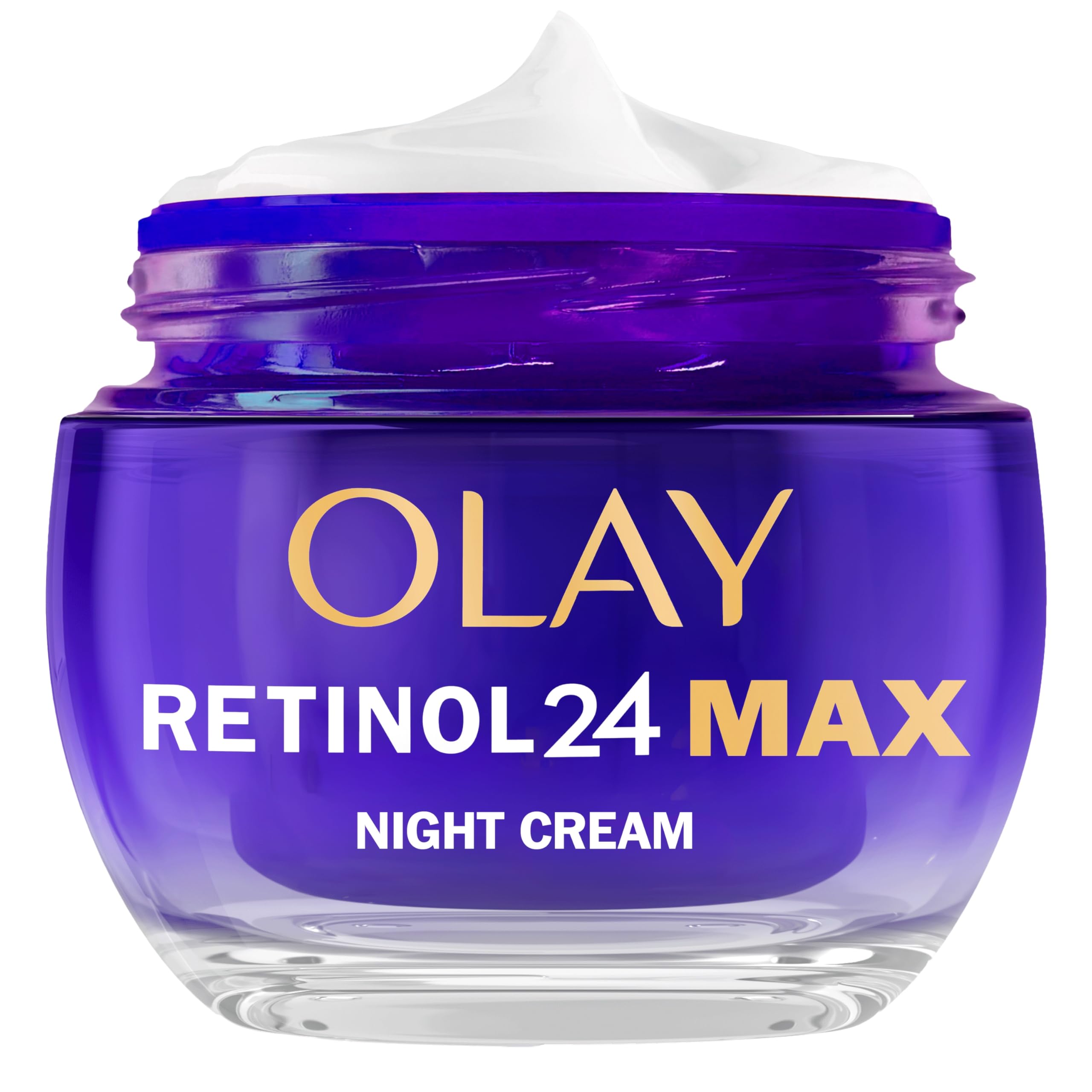 Olay Retinol 24 MAX Night Cream - Anti Aging Face Cream Moisturiser for Women with Antioxidant Vitamin E and 40% Glycerin, Smooths, Renews, and Hydrates Overnight, 50ml