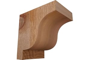 Ekena Millwork COR04X06X06NEW00RWR 4"W x 6"D x 6"H Newport Rough Sawn Corbel, Western Red Cedar