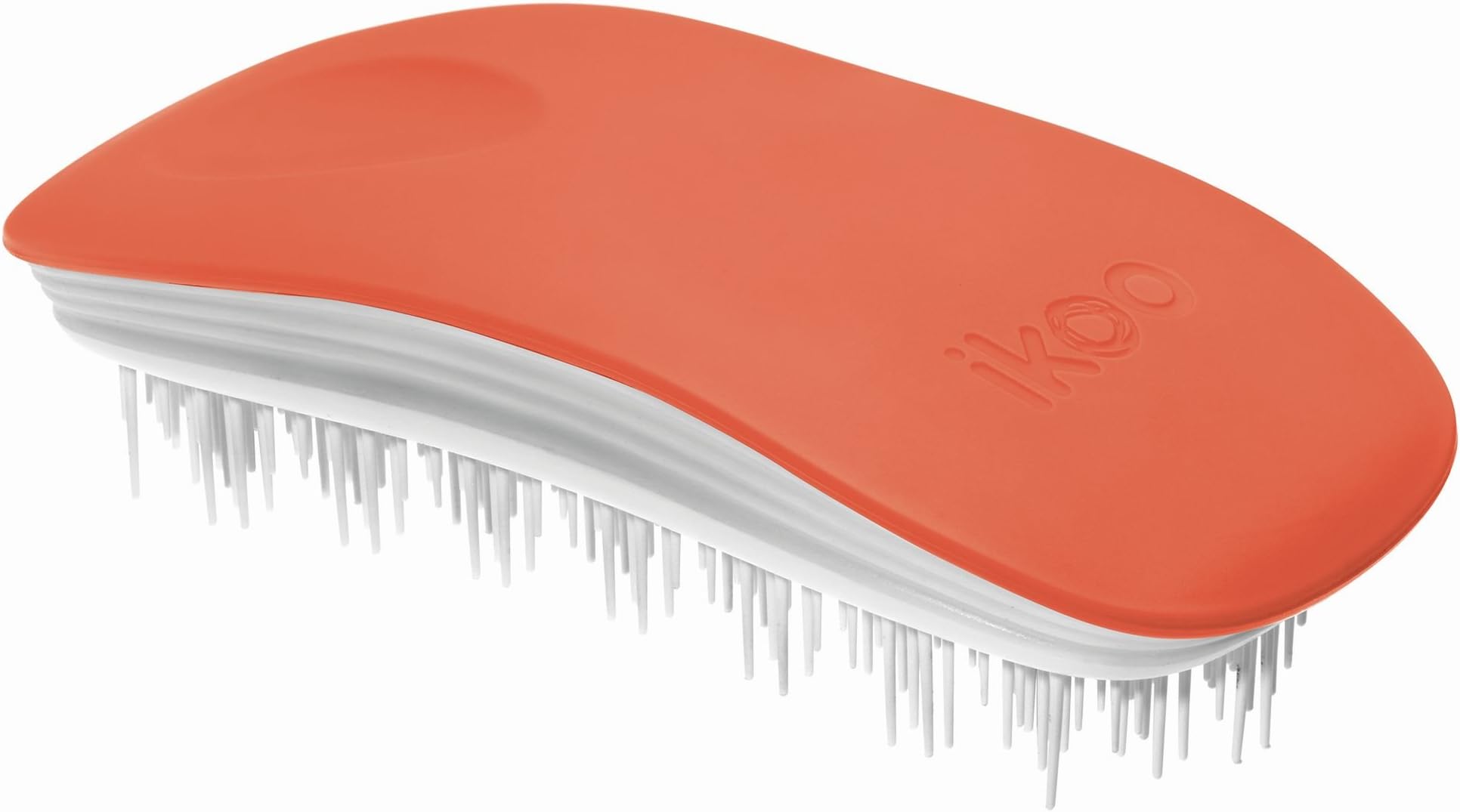 Ergonomic hairbrush ikoo home in fruity Orange with white TCM bristle panel for a daily wellness experience & detangling