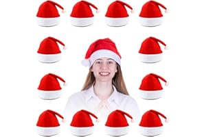 MNKXL Santa Hats Bulk for Adults,Christmas Hats Plus Size,Mens Womens Thickened Red Santa Claus Hat for Xmas Party
