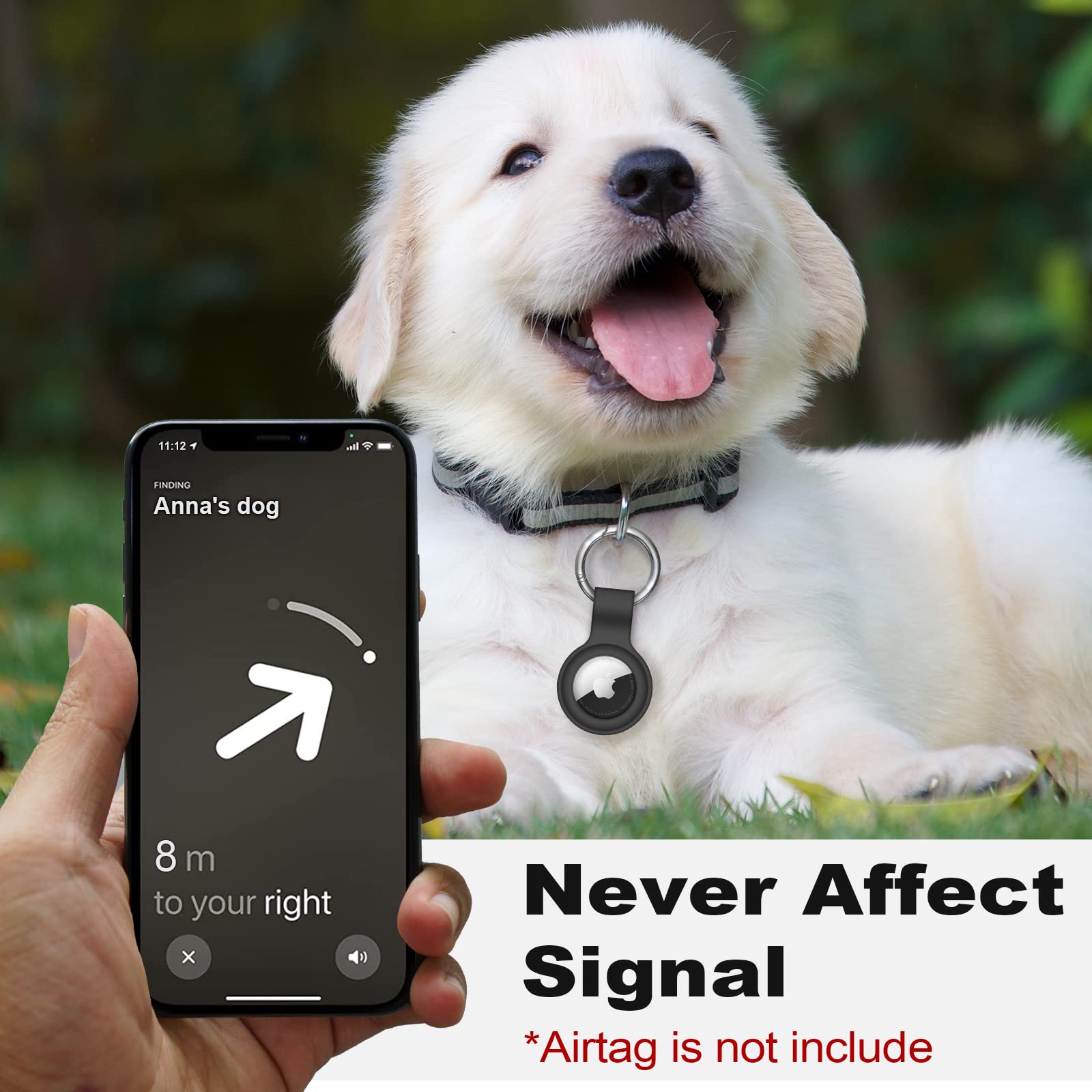 1|2|4 Pack for AirTag Holder Compatible with Air Tag Case Keychain Silicone for air tagholder Key Ring Chain for Apple for GPS Item Finders Accessories, for Bags, Pets, Kids, Luggages, Black