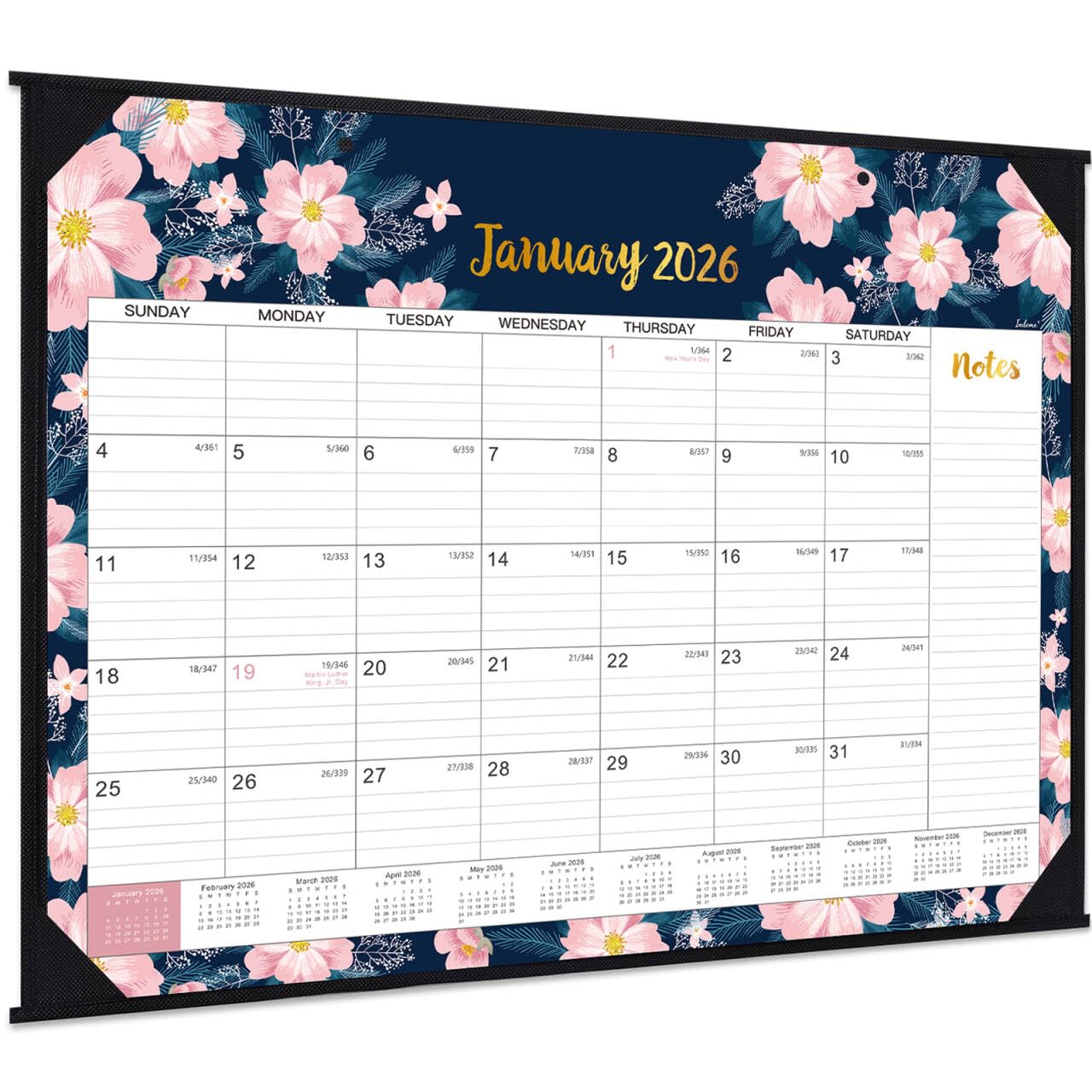 Photo 1 of 2026 Desk Calendar - January 2026 - December 2026, Large Calendar 2026, Cover 12 Months Calendar, 22" x 17", Rolled Desk Calendar with Box