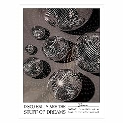 Shiny Disco Ball Print Poster - Vintage Silver