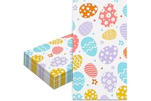 ZVK 100 Easter Paper Napkins 13" x 16" Eggs Disposable Party Colored Egg Dinners Napkins Celebrations for Easter Holiday Spring Party Decorations