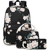 Bluboon Teens Backpack Set Girls School Backpack Lunch Box Pencil Bags Student Bookbags 3 in 1