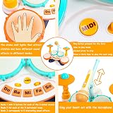 Fajiabao Toddler Drum Kit 4 Pads 2 Cymbals 3 Modes LED Lights Microphone view 3