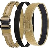 VISMIX Tactical Belt, Quick Release 1.75" MOLLE Battle Belt with Inner Belt and Anti-Slip Pad- Heavy Duty Battle Belts