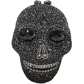 Boutique De FGG Skull Crystal Clutch Purse Formal Rhinestone Evening Bag | Mini Size, Heavyweight 2.0lb, No Phones Fit, 5000+ Handmade Crystals on Solid Metal Frame, Two Copper Chains, Gift Box