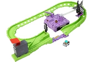 Hot Wheels Toy Car Track Set, RacerVerse Minecraft Playset & Die-Cast Diamond Armor Steve in Minecart Vehicle, Launch & Race to Defeat Ender Dragon