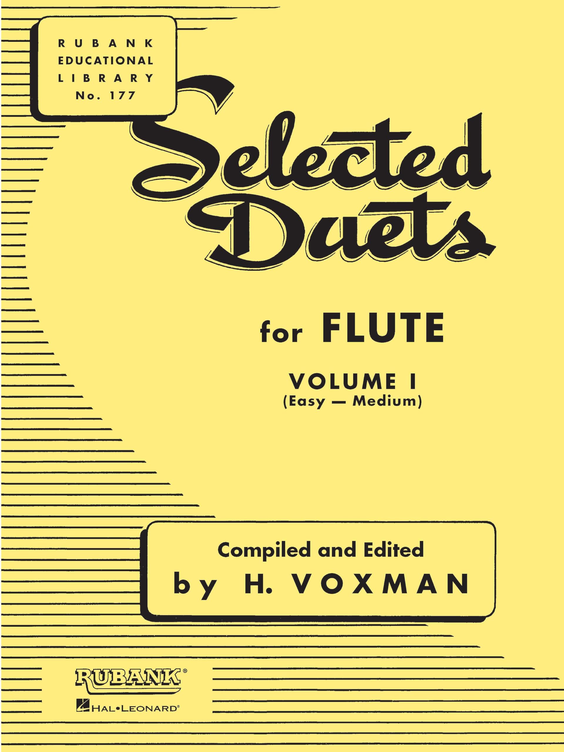 Selected Duets for Flute Vol. 1.: Volume 1 - Easy to Medium (Rubank Educational Library, 177)
