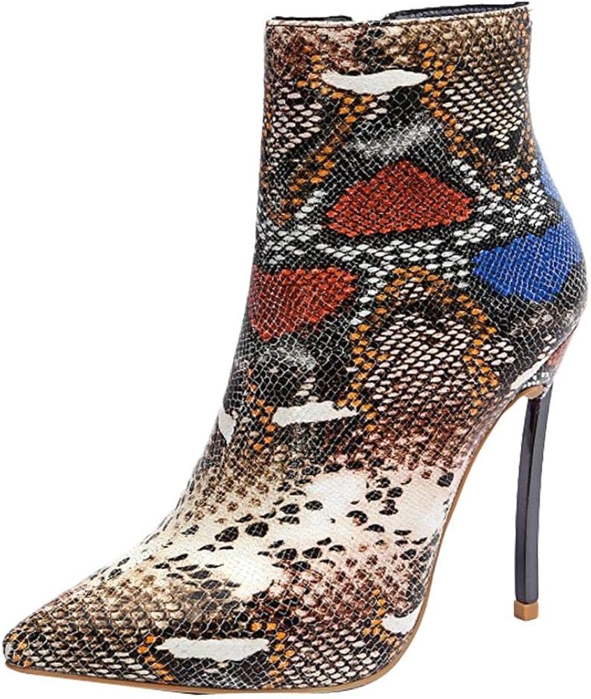 fake snakeskin booties